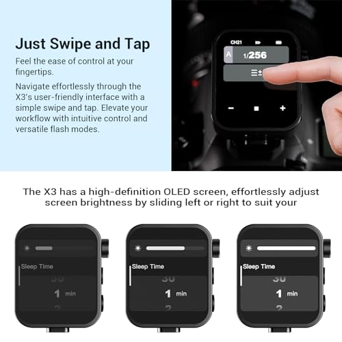 Godox X3-S TTL Wireless Flash Trigger for Sony Camera, 1/8000s HSS TTL TCM Function, Built-in Battery Touchscreen Flash Transmitter Compatible with Sony A7IV A7C A7M4 A7R A7RIII