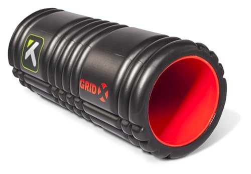 TriggerPoint Grid X Foam Roller – Extra-Firm Density for Deep Tissue Massage, Muscle Pain Relief & Recovery, Compact & Travel-Friendly, Sweat-Proof Surface, Supports 550 lbs/250 kg, 33cm, Black