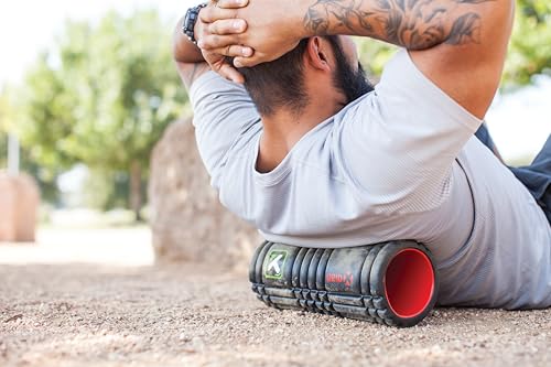 TriggerPoint Grid X Foam Roller – Extra-Firm Density for Deep Tissue Massage, Muscle Pain Relief & Recovery, Compact & Travel-Friendly, Sweat-Proof Surface, Supports 550 lbs/250 kg, 33cm, Black