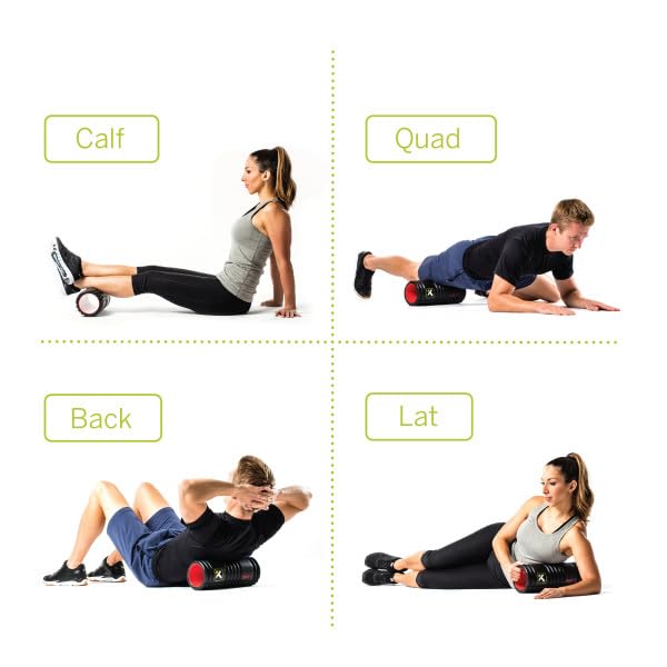 TriggerPoint Grid X Foam Roller – Extra-Firm Density for Deep Tissue Massage, Muscle Pain Relief & Recovery, Compact & Travel-Friendly, Sweat-Proof Surface, Supports 550 lbs/250 kg, 33cm, Black