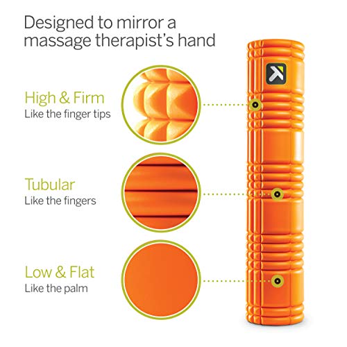 TriggerPoint Grid 2.0 Foam Roller – 66cm Extra-Firm Hollow Core for Larger Bodies, Deep Tissue Massage, Muscle Recovery & Pain Relief, Multi-Density Foam, EVA Surface, Compact & Durable, Orange