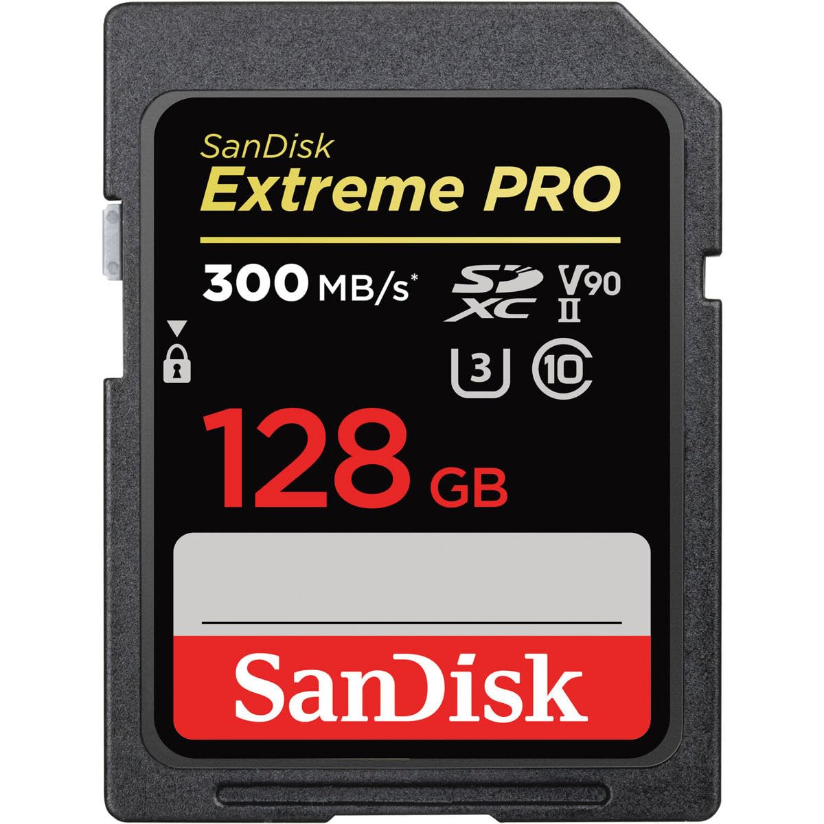 SanDisk 128GB Extreme PRO SDXC card, SD Card, V90 Memory Card, 8K, 4K and Full HD Video, up to 300 MB/s, Shock, Temperature, Water and X-Ray Proof, UHS-II, Class 10, U3,