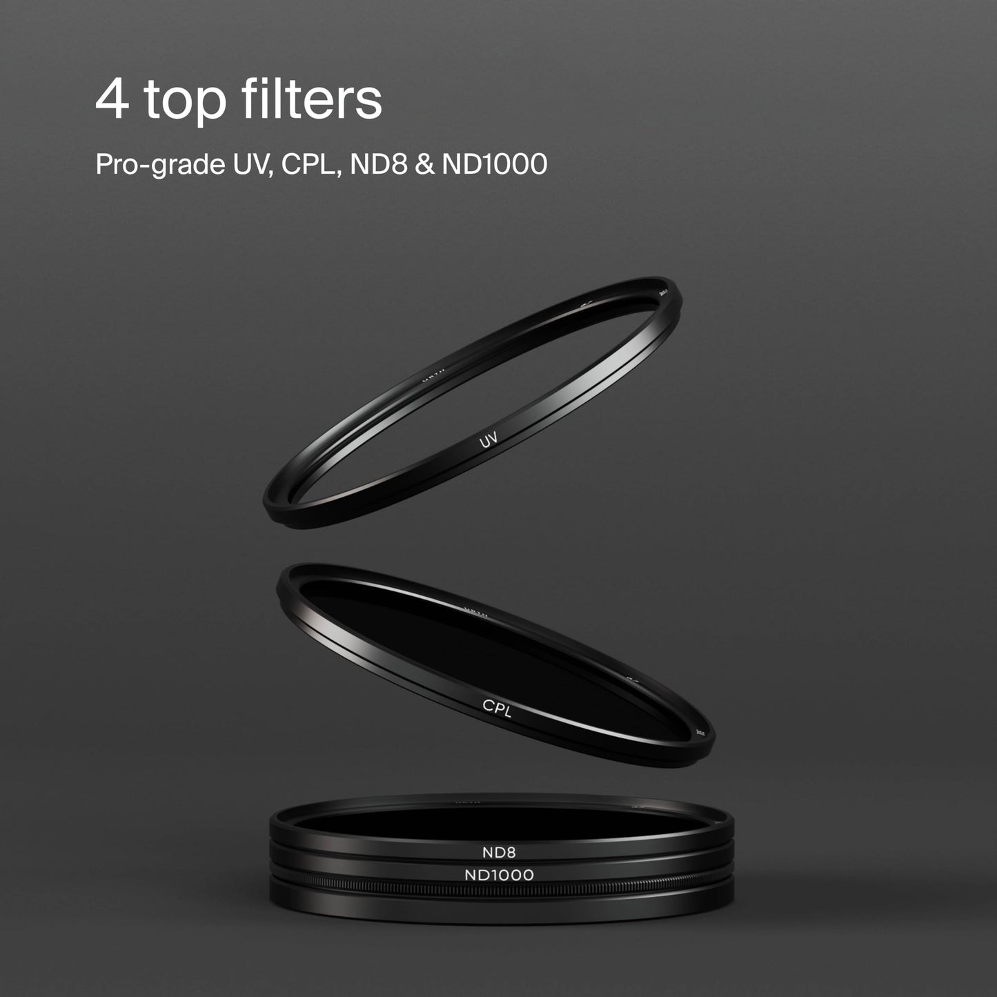Urth 4-in-1 Magnetic Lens Filter Kit (Plus+) — UV, CPL, Neutral Density ND8, ND1000, Multi-Coated Optical Glass, Ultra-Slim Camera Lens Filters ***NOTE - PLEASE CHOOSE FILTER SIZE AFTER CLICKING THROUGH TO THE URTH AMAZON STORE
