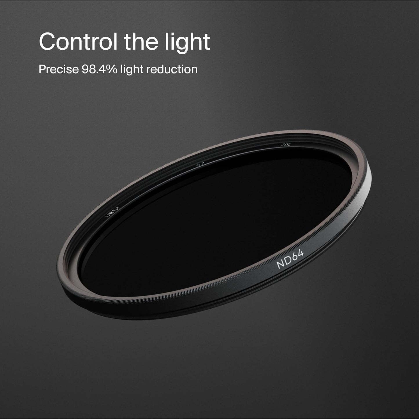 Urth ND64 (6 Stop) Lens Filter (Plus+) — 20-Layer Nano-Coated, Ultra-Slim Neutral Density Camera Lens Exposure Filter ***NOTE - PLEASE CHOOSE FILTER SIZE AFTER CLICKING THROUGH TO THE URTH AMAZON STORE