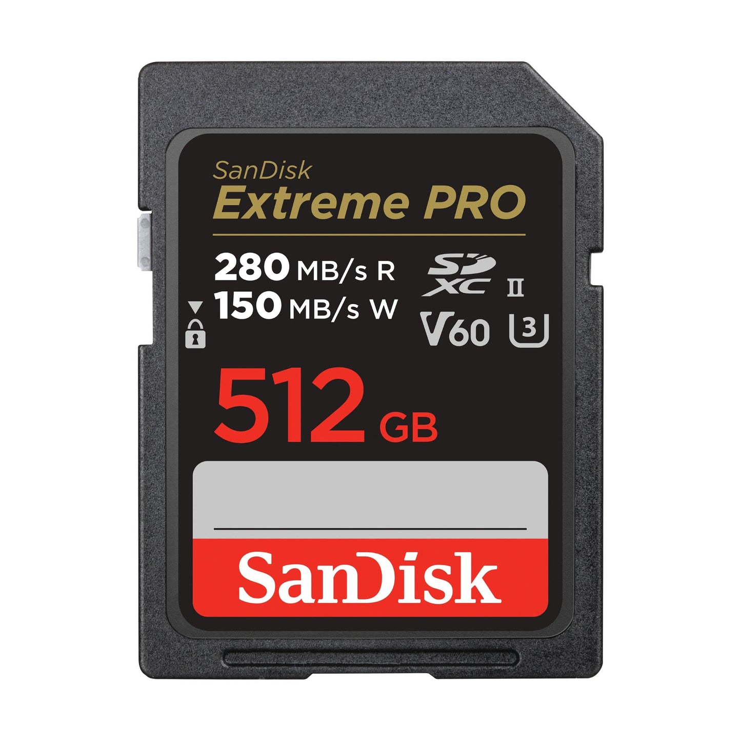 SanDisk 512GB Extreme PRO SDXC card, SD Card, V60 Memory card, 6K & 4K UHD, up to 280 MB/s, Shock, Temperature, Water and X-Ray Proof, RescuePro Deluxe data recovery software, UHS-II, Class 10, U3
