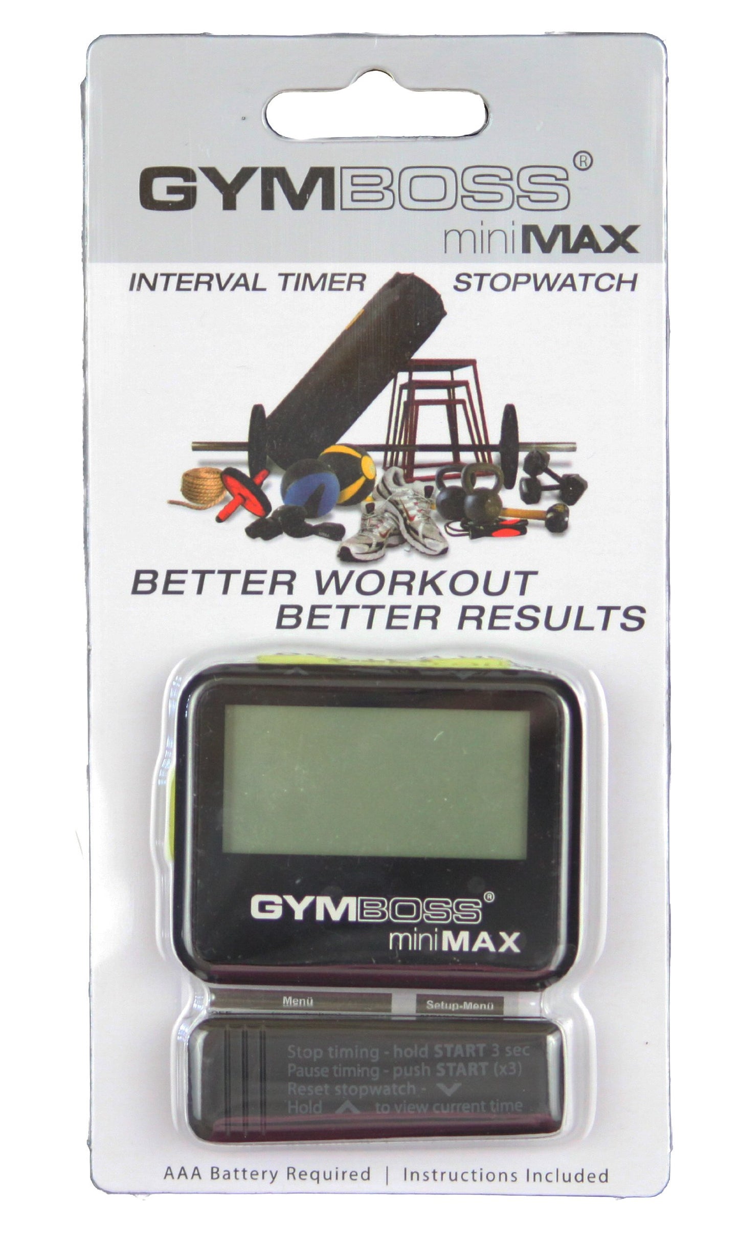 Gymboss miniMAX Interval Timer and Stopwatch - BLACK/YELLOW SOFTCOAT