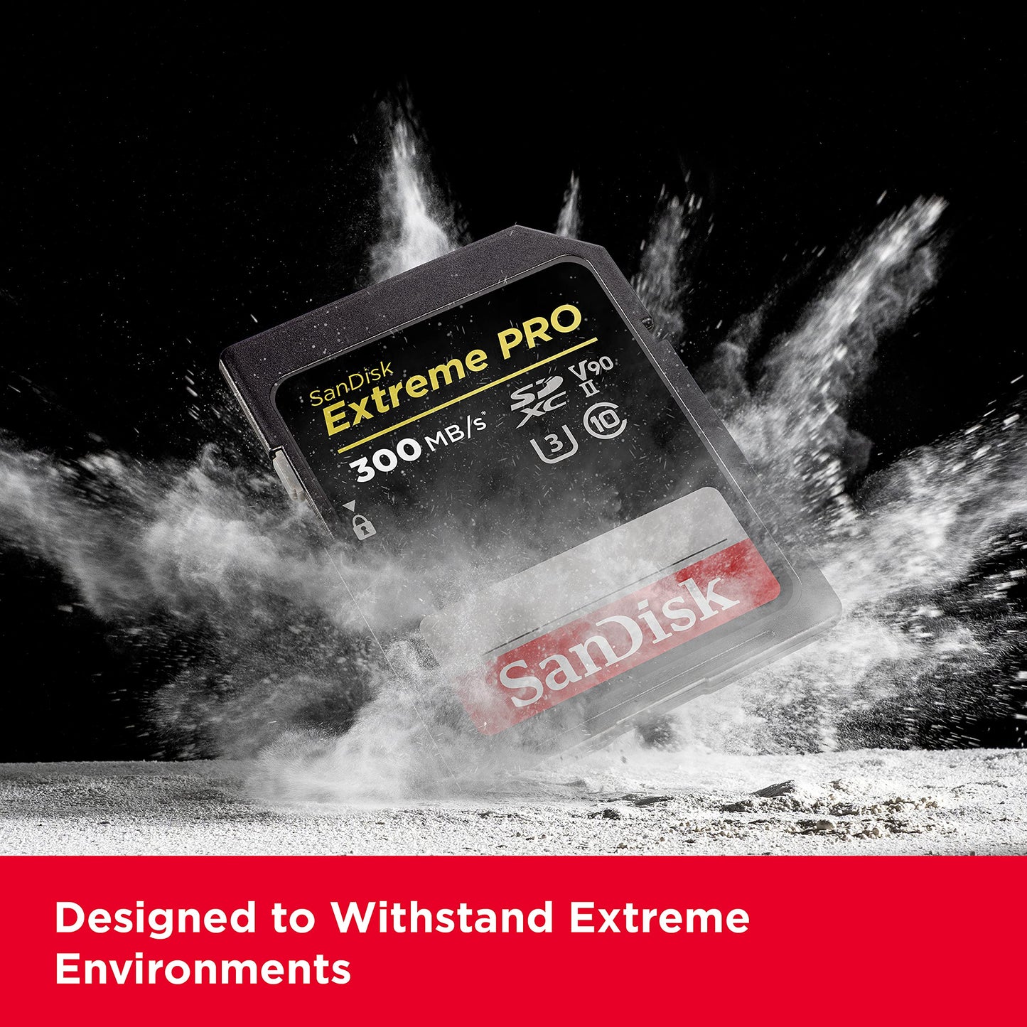 SanDisk 256GB Extreme PRO SDXC card, SD Card, V90 Memory Card, 8K, 4K and Full HD Video, up to 300 MB/s, Shock, Temperature, Water and X-Ray Proof, UHS-II, Class 10, U3,