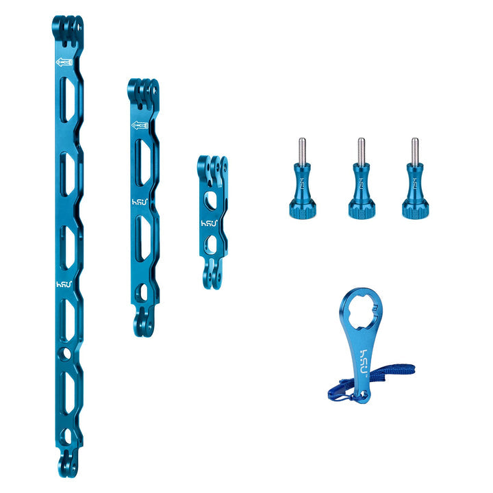 (7 Pcs) HSU All Aluminum Alloy GoPro Hero Extension Arm Kit for GoPro/DJI