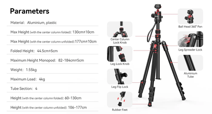 Ulanzi TT31 Claw Quick Release Camera Tripod & Monopod