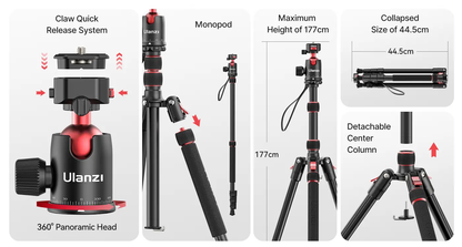 Ulanzi TT31 Claw Quick Release Camera Tripod & Monopod