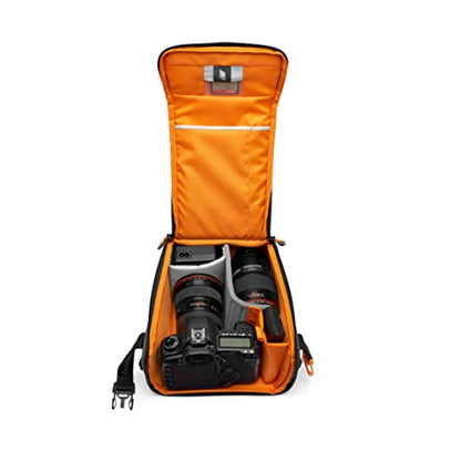 Lowepro GearUp Creator Box Large II, Mirrorless and DSLR Camera Bag, Camera Case with QuickDoor Access, Made with Recycled Fabric, Orange Padded Interior Dividers, Grey