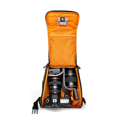 Lowepro GearUp Creator Box Large II, Mirrorless and DSLR Camera Bag, Camera Case with QuickDoor Access, Made with Recycled Fabric, Orange Padded Interior Dividers, Grey