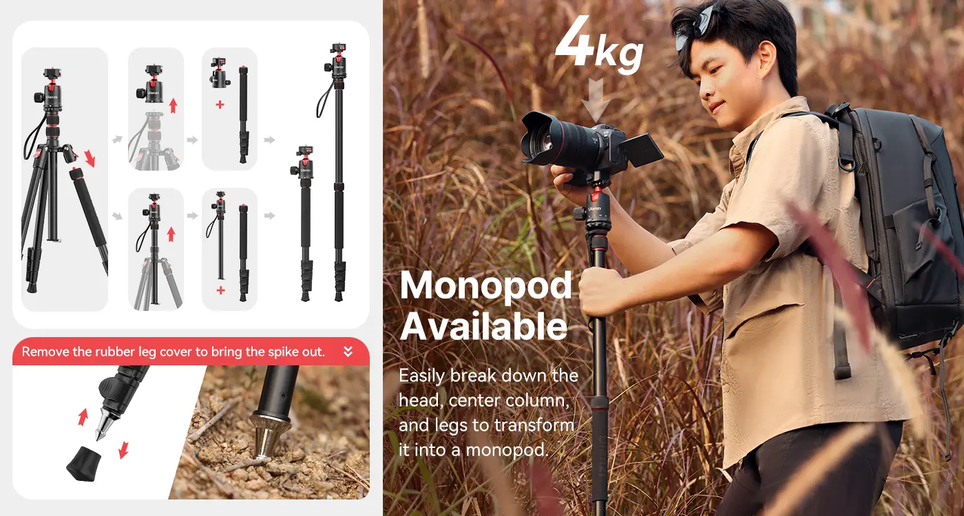 Ulanzi TT31 Claw Quick Release Camera Tripod & Monopod