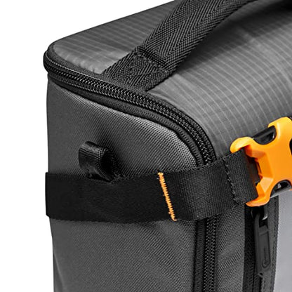 Lowepro GearUp Creator Box Large II, Mirrorless and DSLR Camera Bag, Camera Case with QuickDoor Access, Made with Recycled Fabric, Orange Padded Interior Dividers, Grey