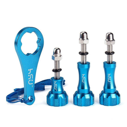 (3 Colors) HSU GoPro Aluminum Long Thumbscrew & Wrench (3pcs)