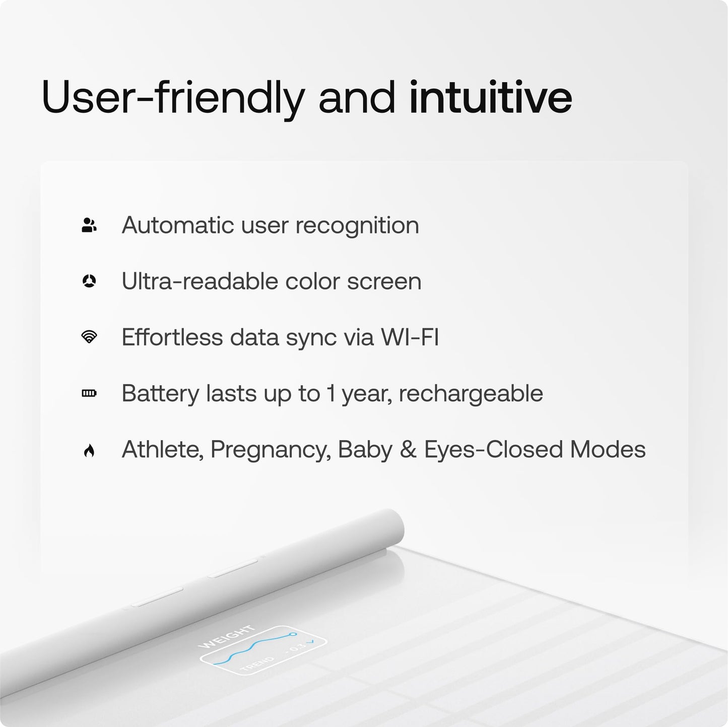 WITHINGS Body Scan - Connected WiFi Scales to Improve Your Health, BIA Personal Scale, Body Composition Analysis, Body Fat, Muscle Mass, Water Percentage, Electrocardiogram, White