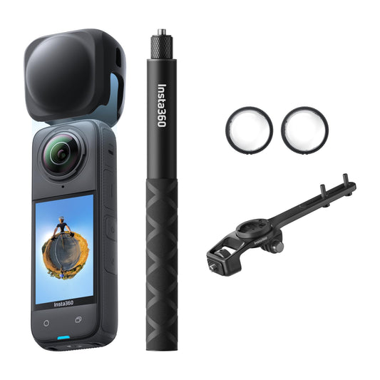 Insta360 X4 Road Cycling Bundle (Integrated) No microSD CardInsta360 X4 Road Cycling Bundle (Integrated) - Waterproof 8K 360 Action Camera, 4K Wide-Angle Video, Invisible Selfie Stick Effect