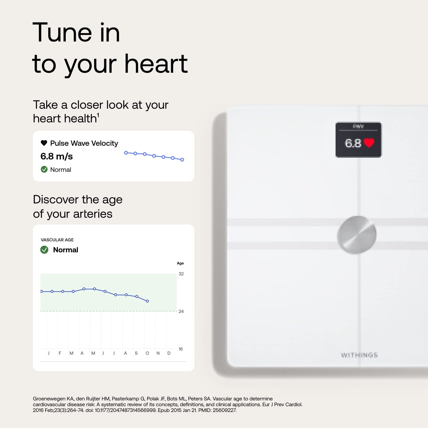 WITHINGS Body Comp - Scale for Body Weight and Complete Body Analysis, Wi-Fi & Bluetooth Scale with Color Screen, Digital Scale with Accurate Visceral Fat, Heart Heath - Compatible with Apple Health