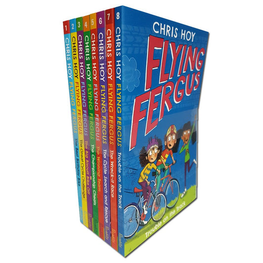 Flying Fergus Series 8 Books Collection Set Pack(Best Birthday Bike,Great Cycle Challenge,Big Biscuit Bike Off,Championship Cheats,Winning Team,Cycle Search & Rescue,Wreck-It Race,Trouble on theTrack)