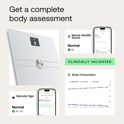 WITHINGS Body Comp - Scale for Body Weight and Complete Body Analysis, Wi-Fi & Bluetooth Scale with Color Screen, Digital Scale with Accurate Visceral Fat, Heart Heath - Compatible with Apple Health