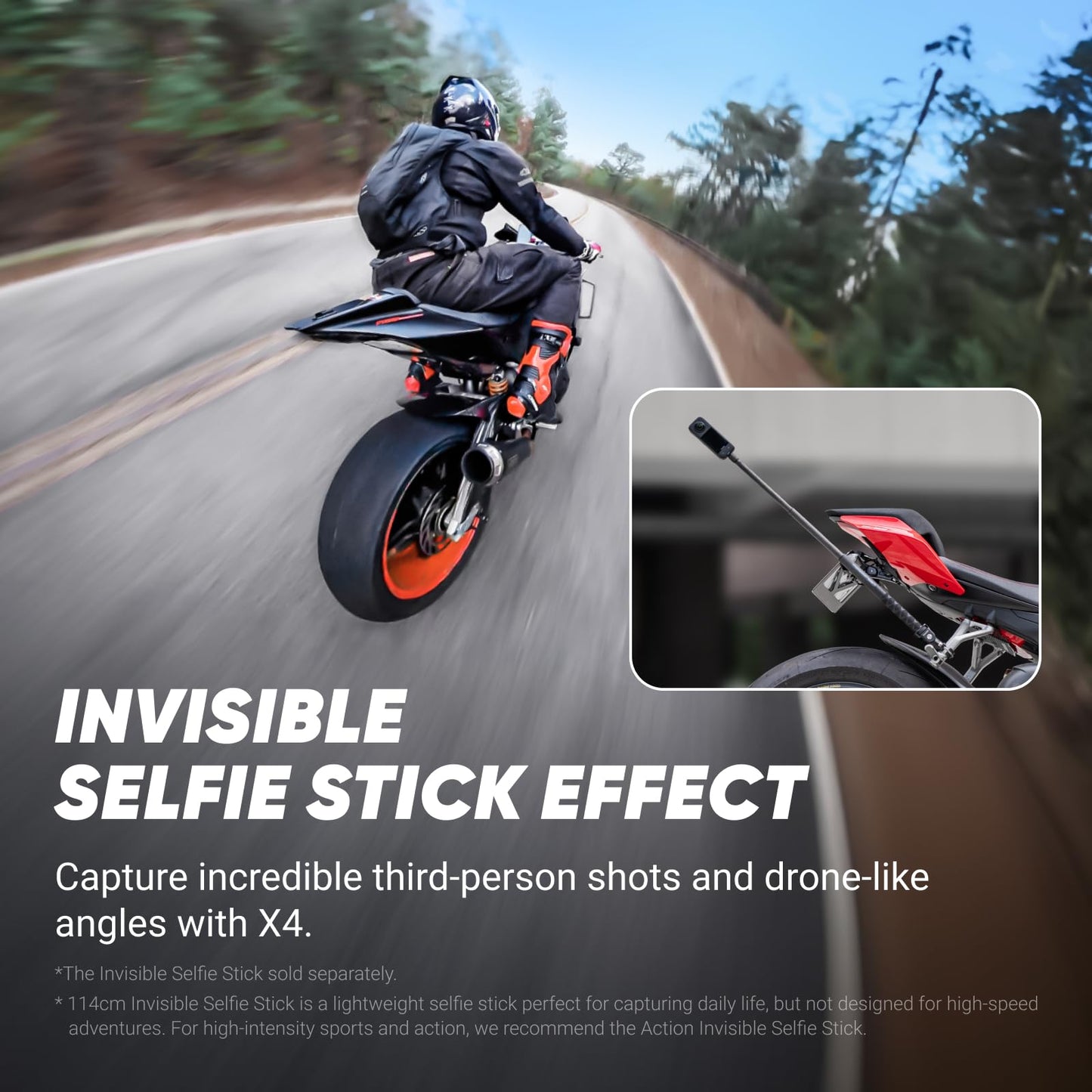 Insta360 X4 Bike Bundle - 8K Waterproof 360 Action Camera, 4K Wide-Angle Video, Invisible Selfie Stick, Removable Lens Guards, 135 Min Battery Life, AI Editing, Stabilization, for Sports, Travel