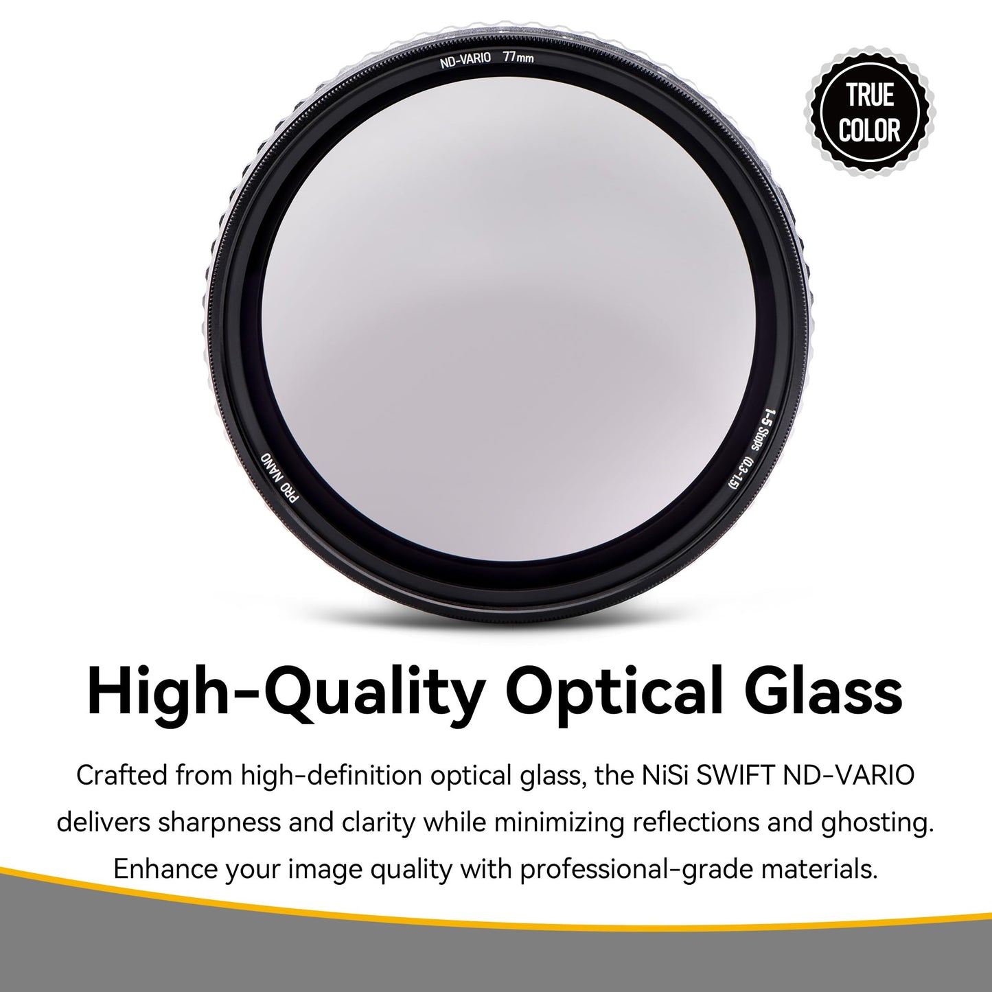 NiSi 67mm True Color ND-Vario 1-5 Stops (0.3-1.5), Variable ND ND2-ND32, Nano-Coating with Optical Glass