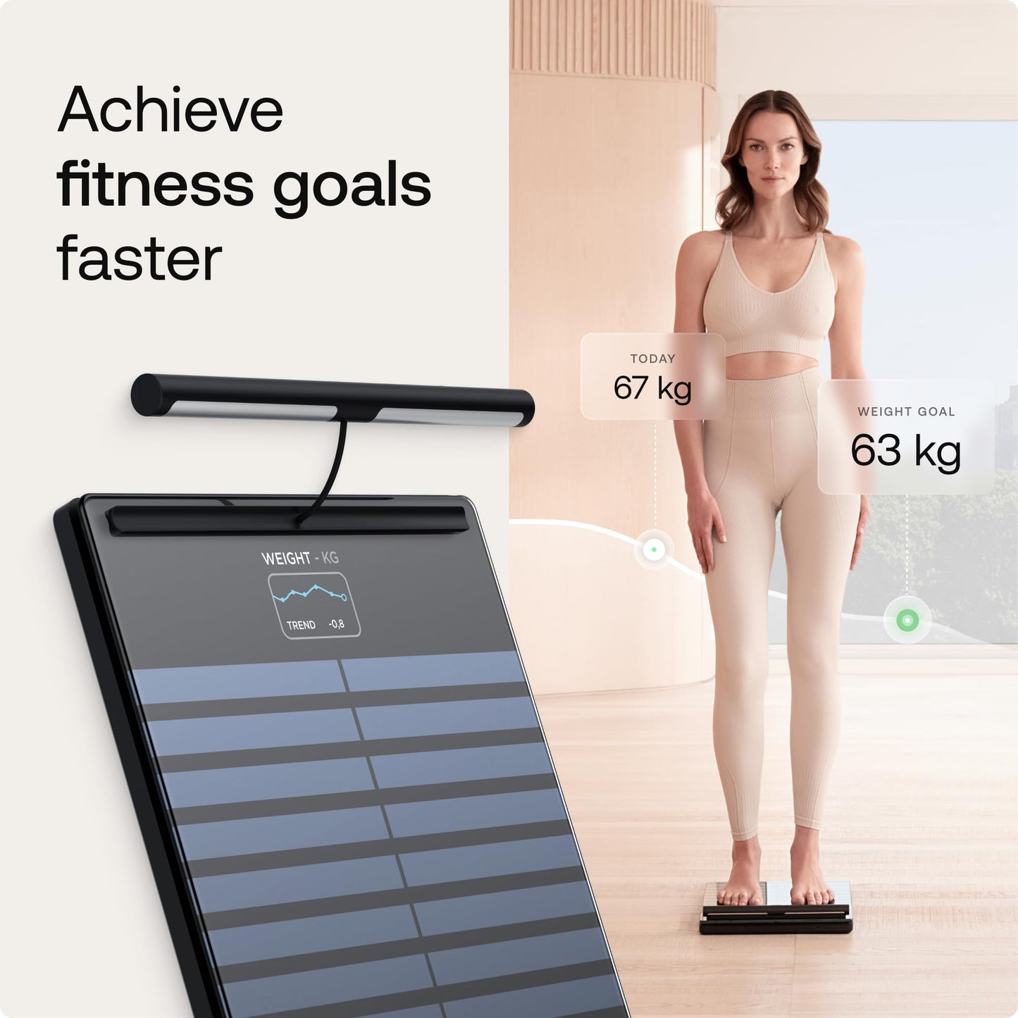 WITHINGS Body Scan - Connected WiFi Scale to Improve Your Health, BIA Personal Scale, Body Composition Analysis, Body Fat, Muscle Mass, Water Percentage, Electrocardiogram, Black