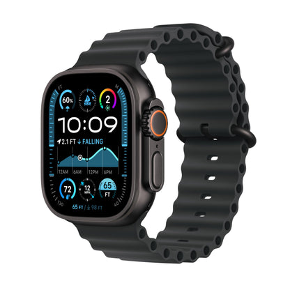 Apple Watch Ultra 2 [GPS + Cellular] Rugged Titanium Case/Ocean Band Strap/Fitness Tracker/Precision GPS/Extra-Long Battery Life/Carbon Neutral - ***NOTE - CHOOSE SIZE/STYLE/CONFIG AFTER CLICKING THROUGH TO THE APPLE WATCH AMAZON STORE