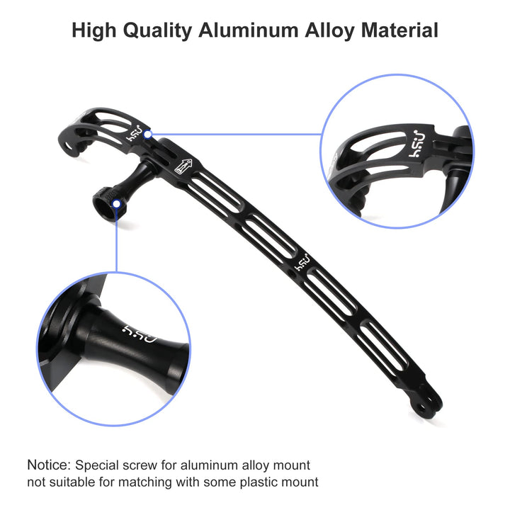 (7 Pcs) HSU All Aluminum Alloy Helmet Stick Curved Extension Arm Kit Mount for GoPro/DJI Osmo Action