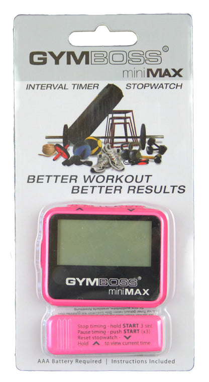 Gymboss miniMAX Interval Timer and Stopwatch - PINK/PINK SOFTCOAT