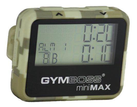 Gymboss miniMAX Interval Timer and Stopwatch - CAMOUFLAGE/TAN SOFTCOAT