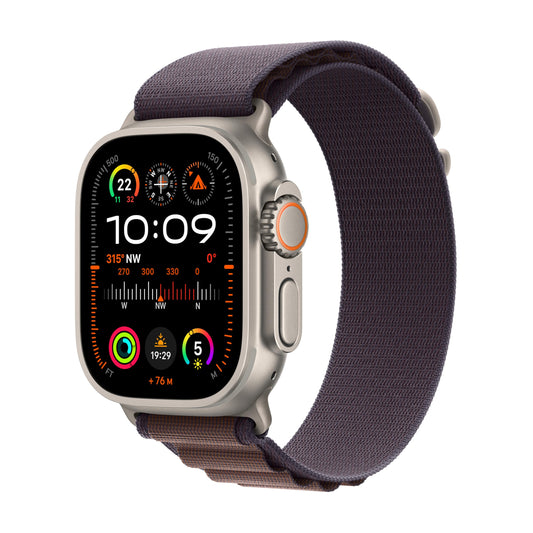 Apple Watch Ultra 2 [GPS + Cellular 49mm] Smartwatch with Rugged Titanium Case & Indigo Alpine Loop Medium. Fitness Tracker, Precision GPS, Action Button, Extra-Long Battery Life, Carbon Neutral