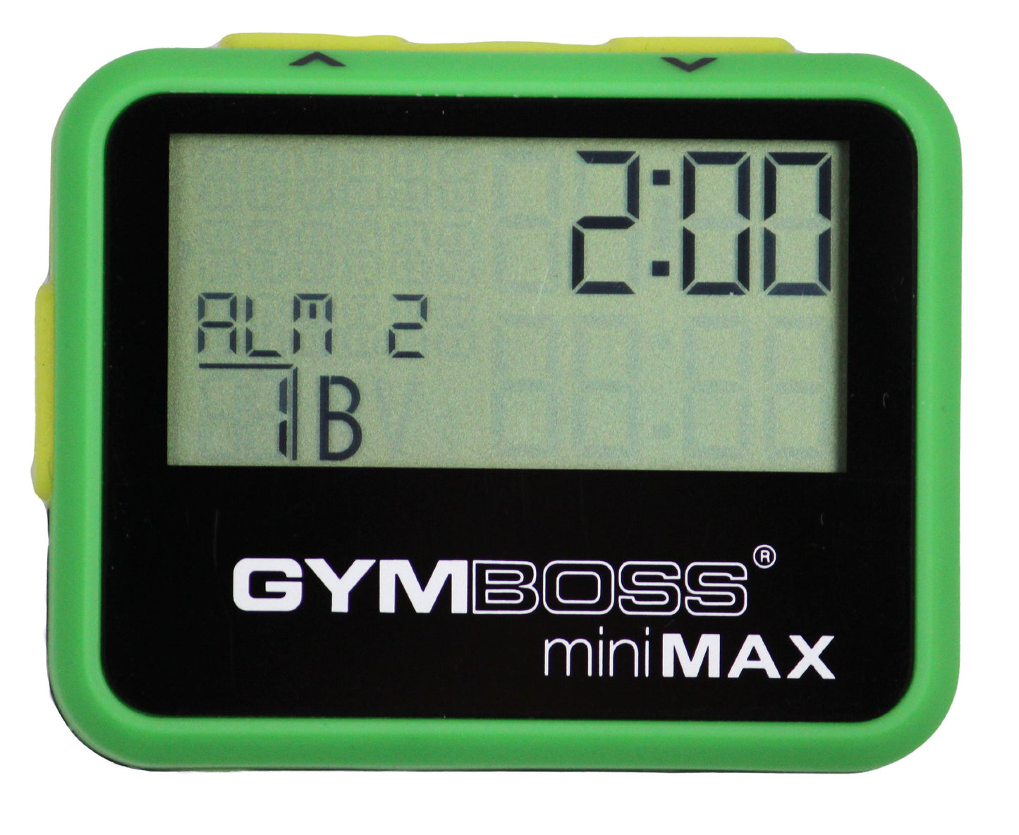 Gymboss miniMAX Interval Timer and Stopwatch - GREEN/YELLOW SOFTCOAT