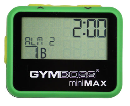 Gymboss miniMAX Interval Timer and Stopwatch - GREEN/YELLOW SOFTCOAT