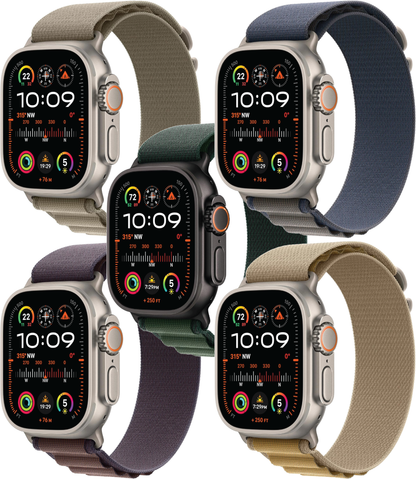 Apple Watch Ultra 2 [GPS + Cellular] Rugged Titanium Case/Alpine Loop Strap/Fitness Tracker/Precision GPS/Action Button/Extra-Long Battery Life/Carbon Neutral - ***NOTE - CHOOSE SIZE/STYLE/CONFIG AFTER CLICKING THROUGH TO THE APPLE WATCH AMAZON STORE