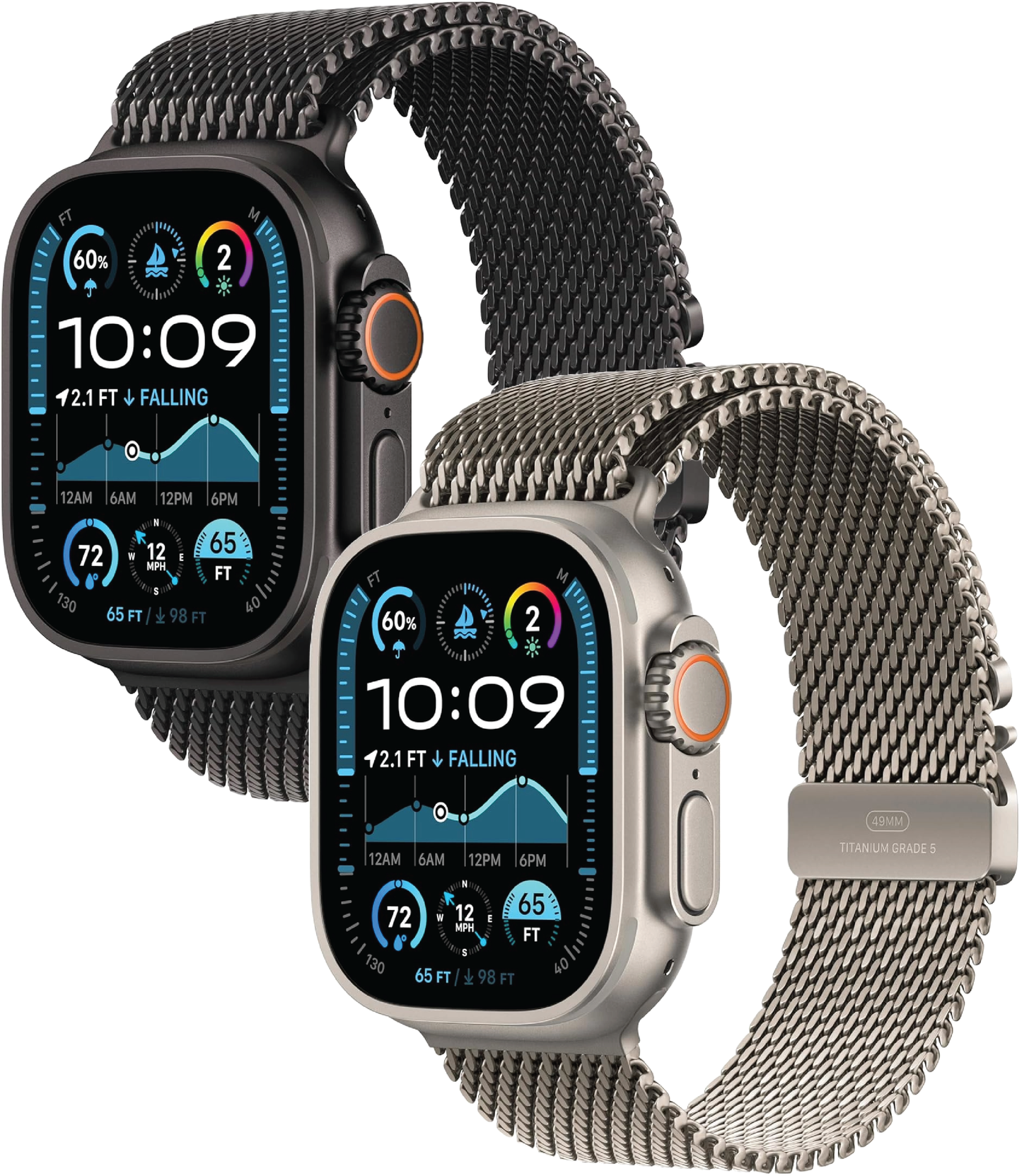 Apple Watch Ultra 2 [GPS + Cellular] Titanium Case/Milanese Loop Strap/Fitness Tracker/Precision GPS/Extra-Long Battery Life/Carbon Neutral - ***NOTE - CHOOSE SIZE/STYLE/CONFIG AFTER CLICKING THROUGH TO THE APPLE WATCH AMAZON STORE