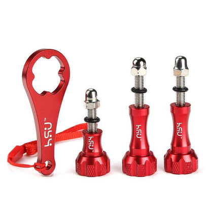 (3 Colors) HSU GoPro Aluminum Long Thumbscrew & Wrench (3pcs)