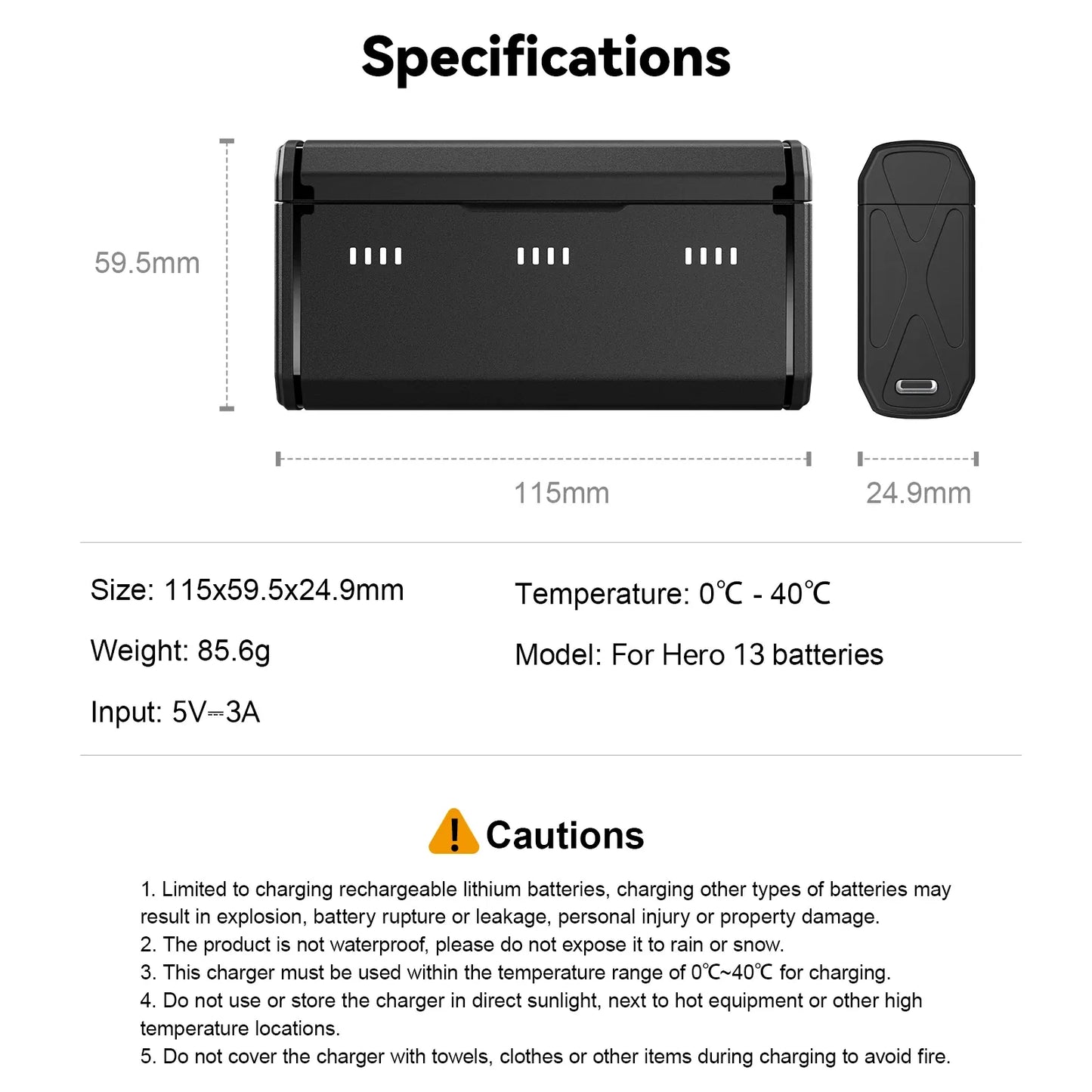 Multifunctional Battery Charger For Hero 13/12/11/10/9